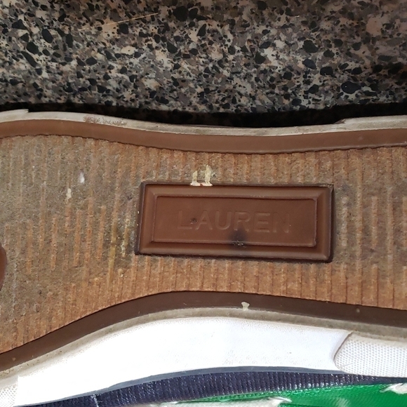 𝅺lauren Ralph lauren Barissa shoes size 10B great condition blue and green - Picture 3 of 4